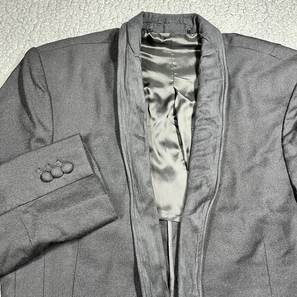 All Saints‎ Spitalfields Belgrave Tuxedo Jacket Mens 38 Black Wool Shawl MJE594